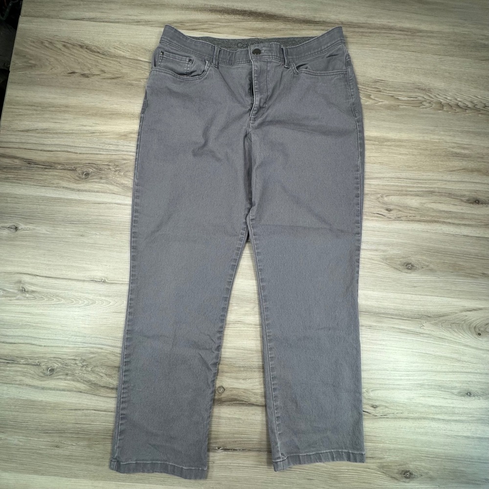 Calvin Klein Mens Grey Straight Leg Five Pocket Stretch Pants W36 L30
